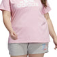 Camiseta Adidas Feminina Cotton Logo Rosa Tamanho 3X