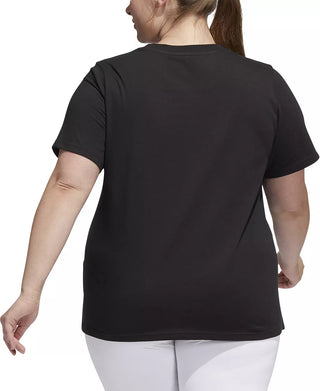 adidas Women's Cotton Logo T-Shirt Black Size 4X