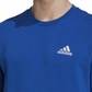 Moletom masculino adidas Feel Cozy Essentials Classic Fit com logotipo bordado e azul, tamanho médio