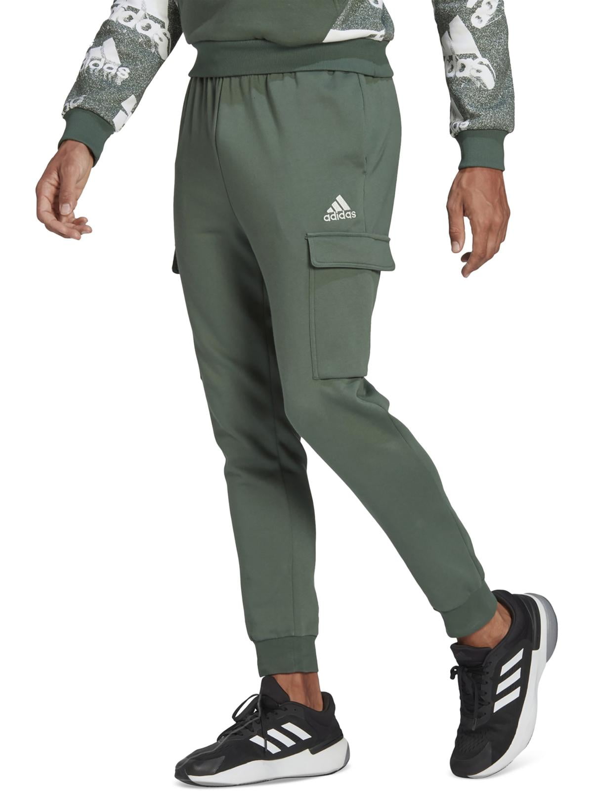 Calça de moletom cargo adidas Essentials Regular Tapered Fit Fleece Masculina Verde Tamanho XX-G