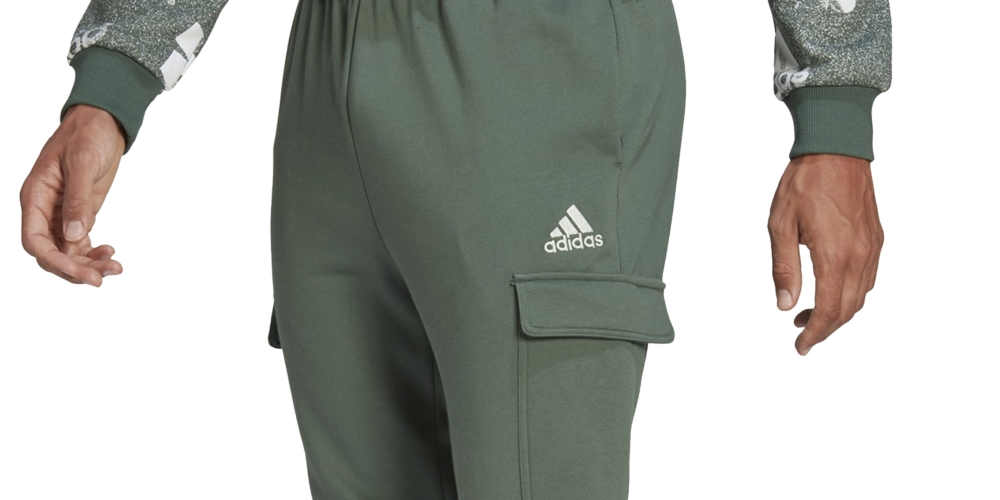 Calça de moletom cargo adidas Essentials Regular Tapered Fit Fleece Masculina Verde Tamanho XX-G