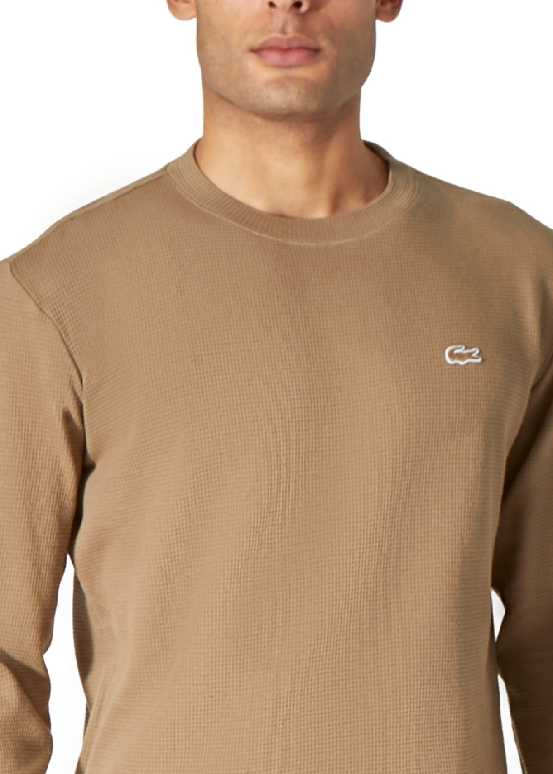 Camisa térmica masculina Lacoste marrom tamanho grande