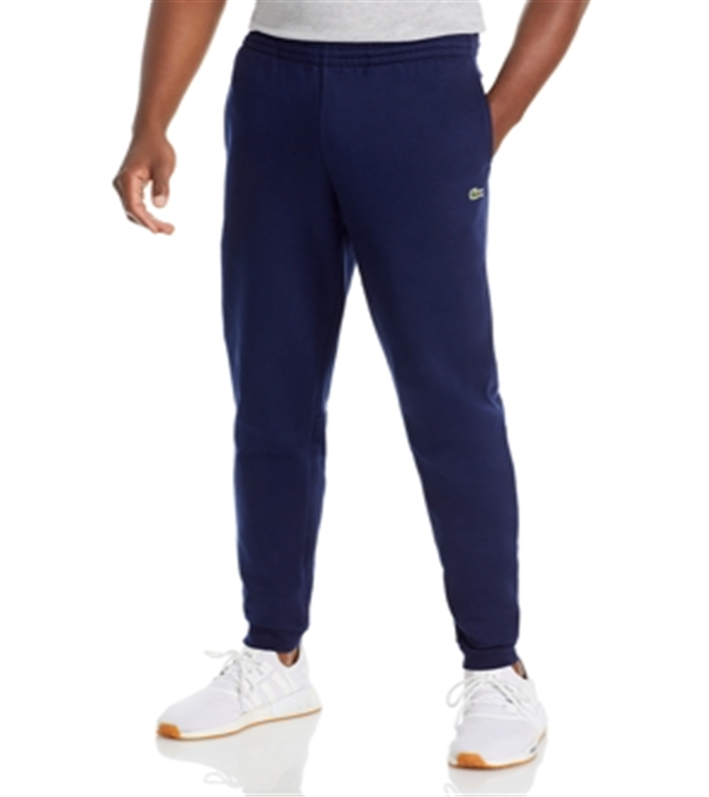 Calça esportiva masculina Lacoste Tapered Fit Fleece, azul, tamanho 7