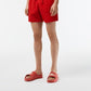 Shorts de banho Lacoste masculino leve de secagem rápida, vermelho, tamanho XX-G