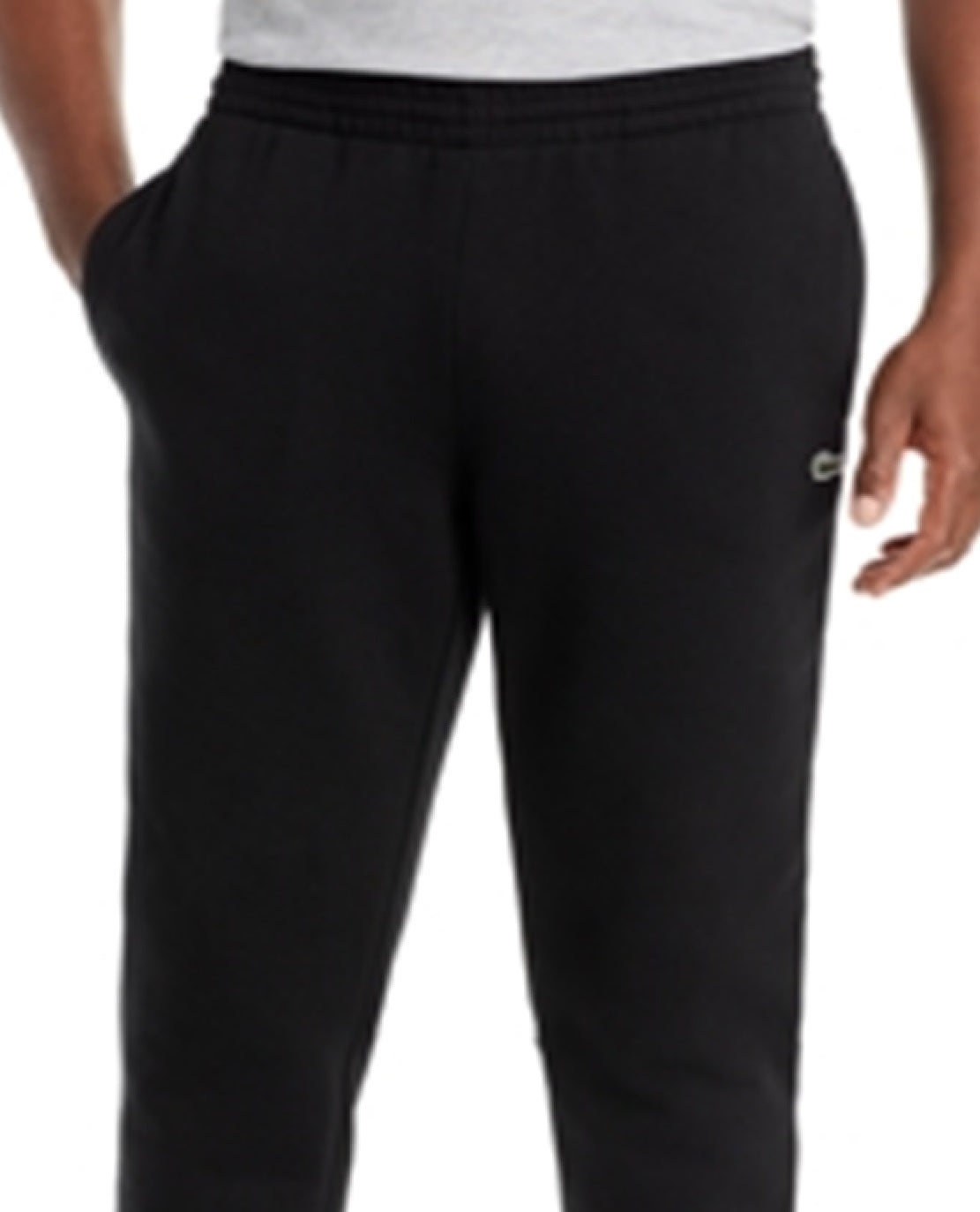 Calça de moletom clássica masculina Lacoste, preta, tamanho grande