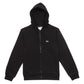 Moletom com capuz Lacoste Classic com zíper frontal masculino, preto, tamanho 7