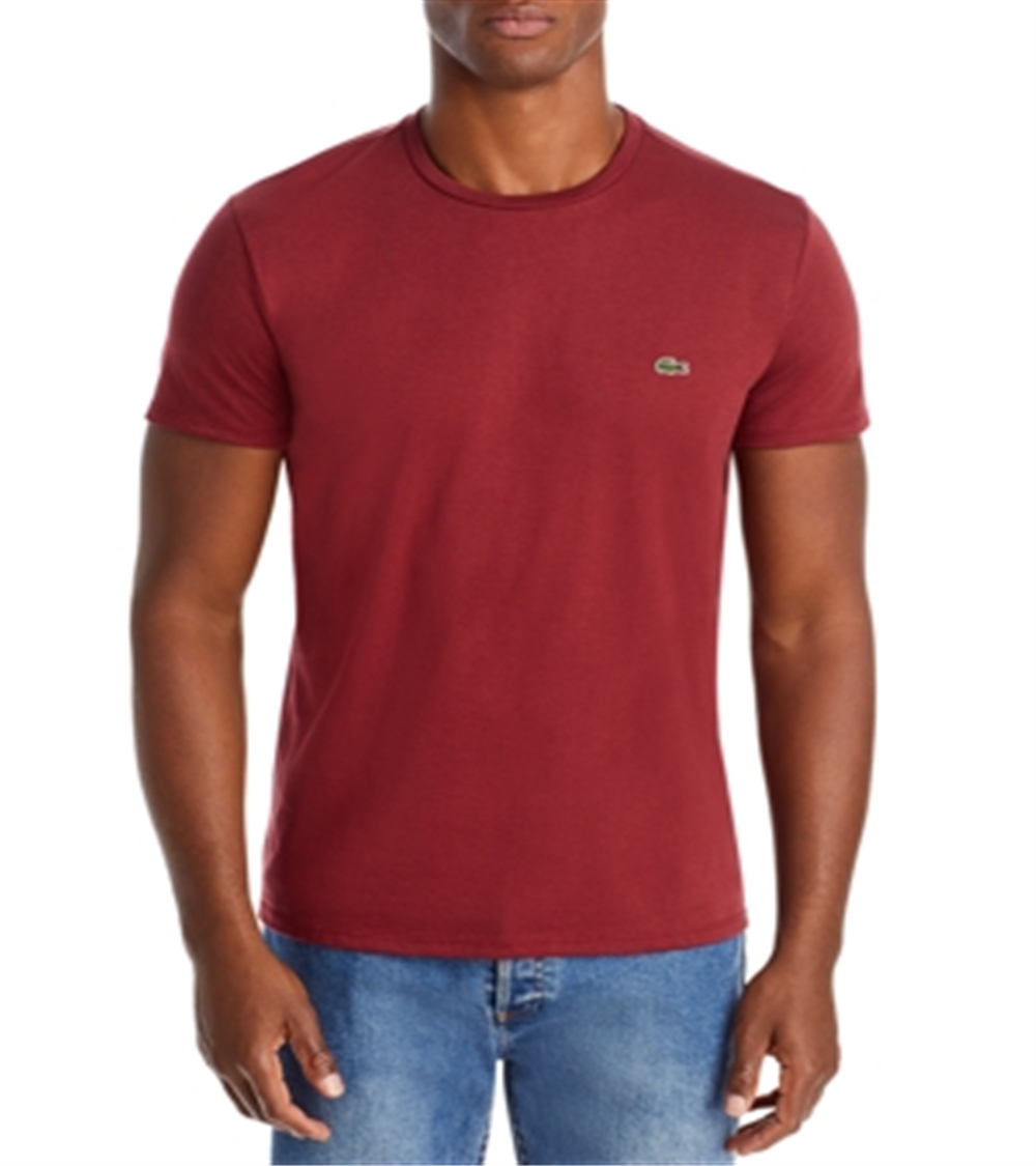 Camiseta Lacoste Masculina Gola Redonda Pima Algodão Vermelha Tamanho 6