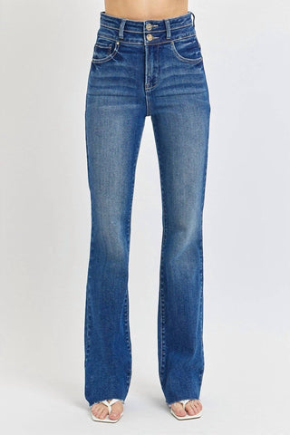 Risen - High Rise-bootcut-double Waist Band Jeans