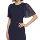 Vestido Calvin Klein Feminino Manga Chiffon Azul Tamanho 4
