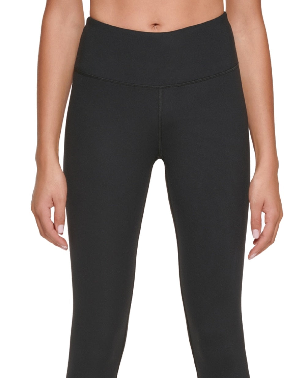 Calça legging feminina Calvin Klein com logo 7/8 preta, tamanho grande