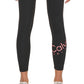 Calça legging feminina Calvin Klein com logo 7/8 preta, tamanho grande