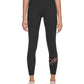 Calça legging feminina Calvin Klein com logo 7/8 preta, tamanho grande