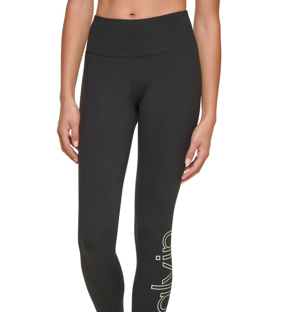 Calça legging feminina Calvin Klein 7/8 preta tamanho grande