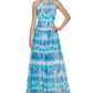 Vestido Calvin Klein Feminino Estampado Tie Dye Azul Tamanho 8