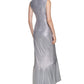 Vestido Calvin Klein Shine franzido com coluna, cinza, tamanho 16, feminino