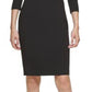 Vestido justo feminino Calvin Klein em couro sintético, preto, tamanho 16