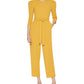 Macacão Calvin Klein Feminino com Cinto e Ombros Bufantes, Amarelo, Tamanho 8