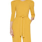 Macacão Calvin Klein Feminino com Cinto e Ombros Bufantes, Amarelo, Tamanho 8