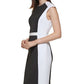 Vestido Calvin Klein Feminino Colorblocked Tamanho Preto 6 Petite
