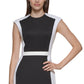Vestido Calvin Klein Feminino Colorblocked Preto Tamanho 12 Petite