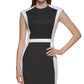 Vestido curto Calvin Klein feminino com estampa color block, preto, tamanho 14