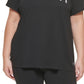 Camiseta Calvin Klein Feminina Performance Plus Logo Graphic Preta Tamanho 3X