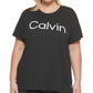 Camiseta Calvin Klein Feminina com Estampa de Logotipo Preta Tamanho 2X
