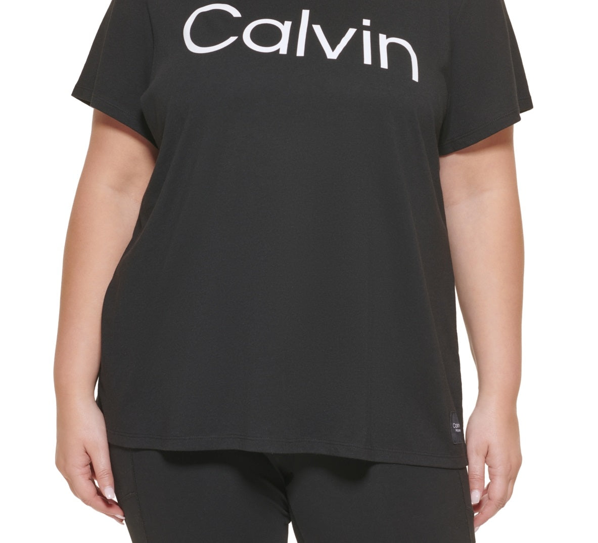 Camiseta Calvin Klein Feminina com Estampa de Logotipo Preta Tamanho 2X