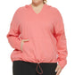 Camiseta Calvin Klein Performance Plus Feminina com Capuz Rosa Tamanho 3X