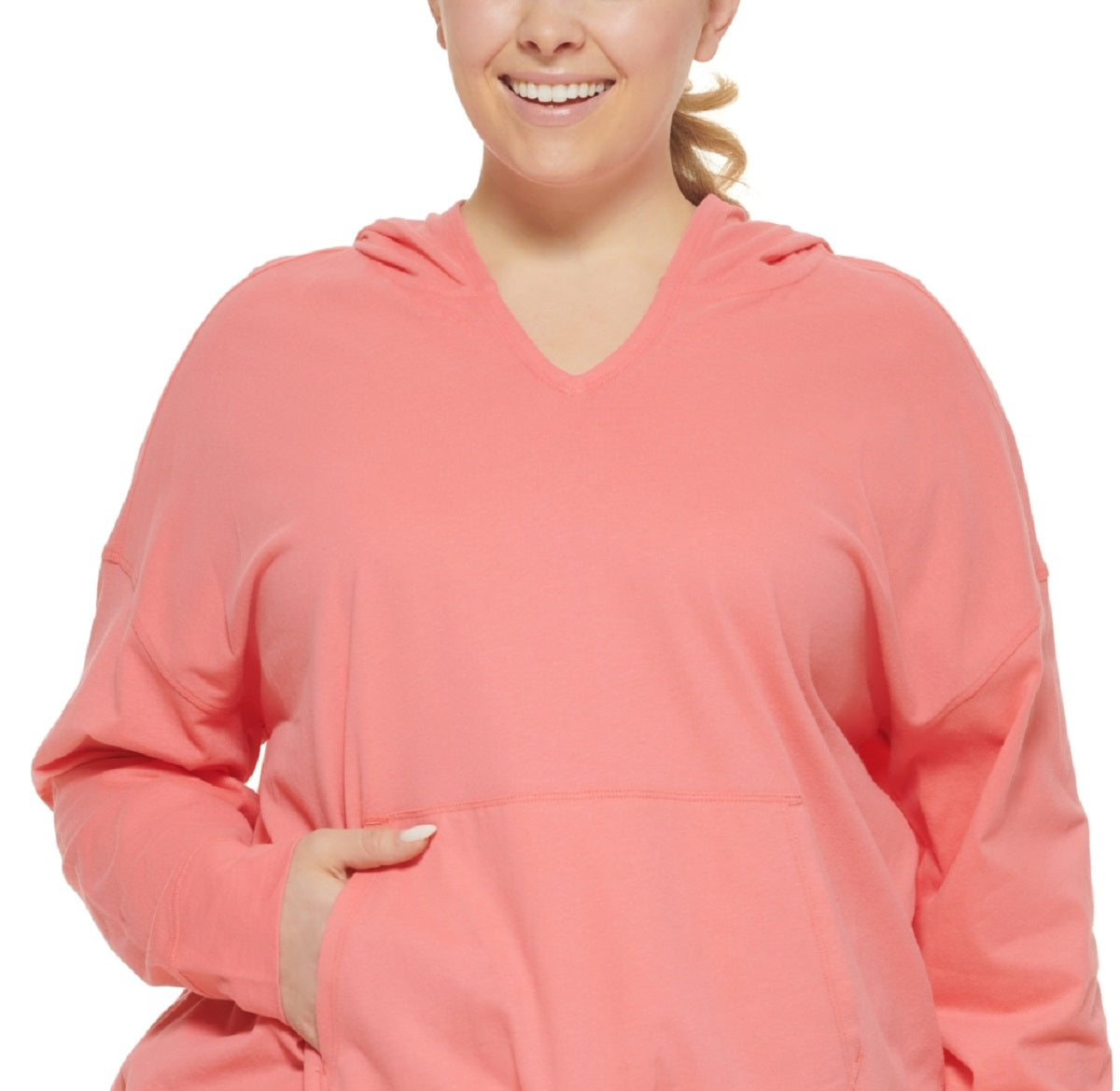 Camiseta Calvin Klein Feminina com Capuz Vermelha Tamanho 1X