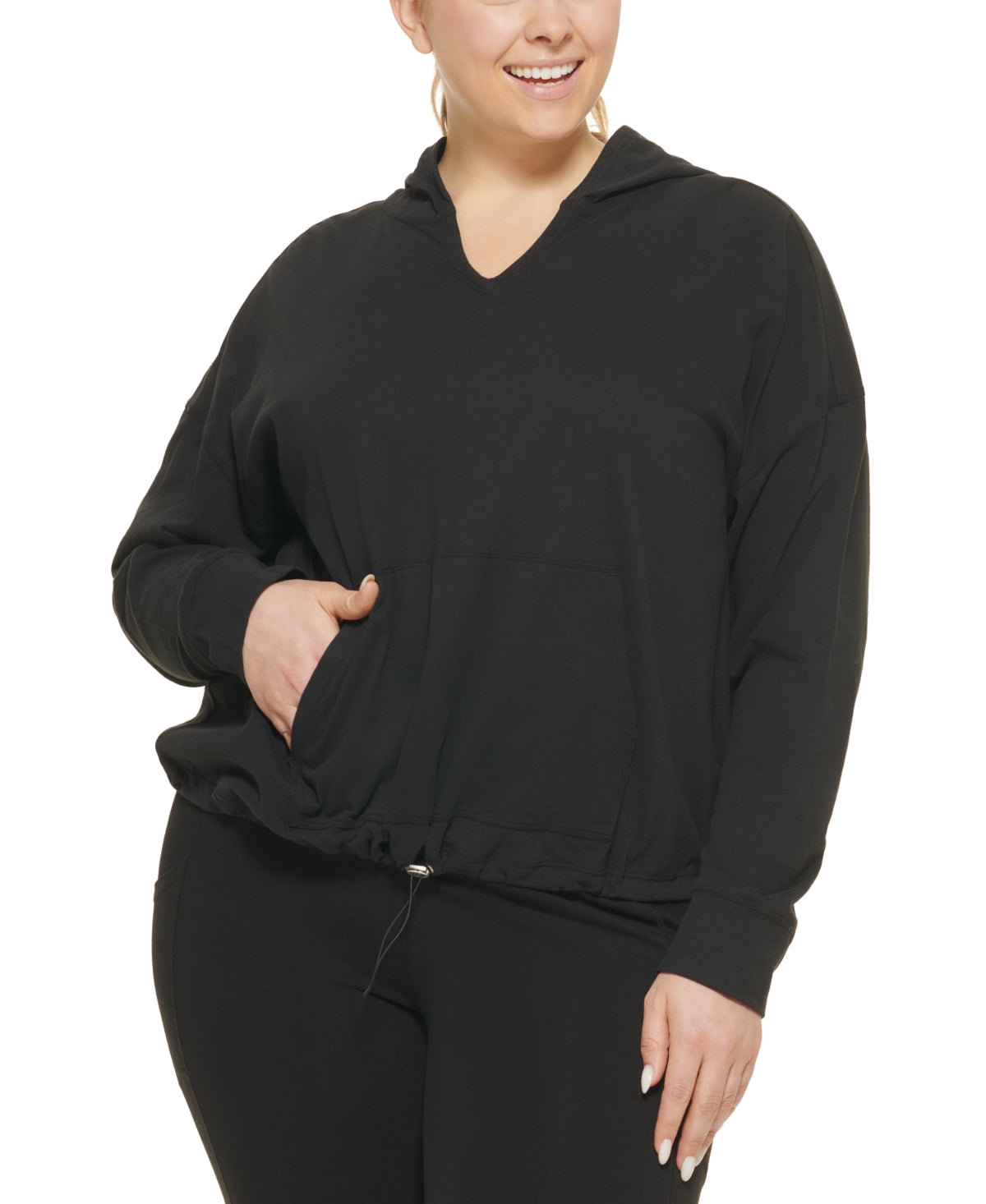 Camiseta Calvin Klein Feminina com Capuz Preta Tamanho 2X