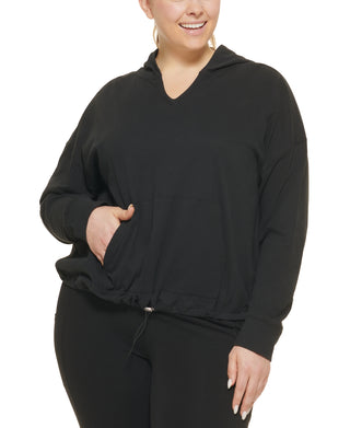 Camiseta Calvin Klein Feminina com Capuz Preta Tamanho 2X