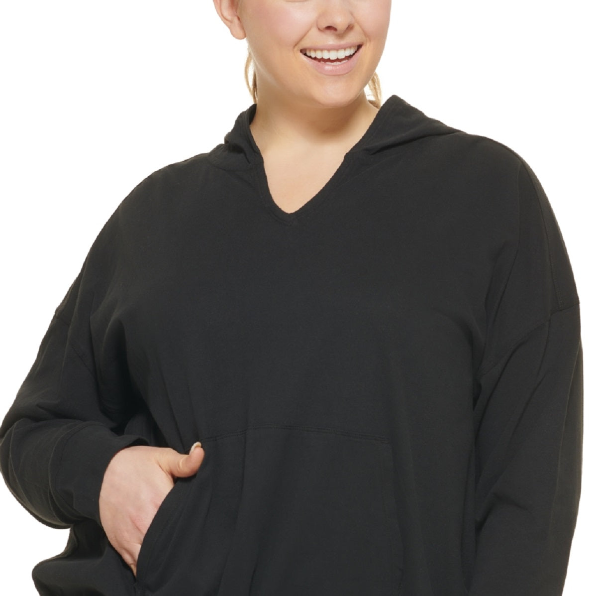Camiseta Calvin Klein Feminina com Capuz Preta Tamanho 2X