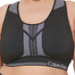 Sutiã esportivo reversível Calvin Klein Impact feminino, preto, tamanho 1X