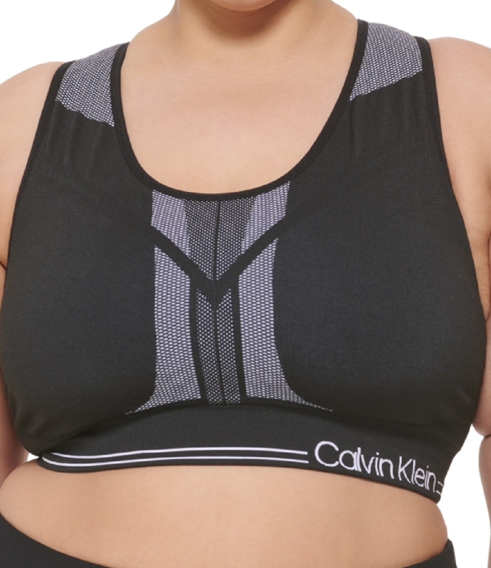 Sutiã esportivo reversível Calvin Klein Impact feminino, preto, tamanho 1X