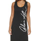 Vestido sem mangas Calvin Klein feminino com estampa de logotipo, preto, tamanho pequeno