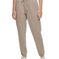 Calça jogger Calvin Klein feminina com tingimento de roupas e cintura franzida, marrom, tamanho médio