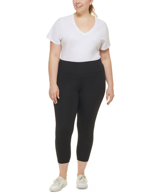 Calvin Klein Women's High Waist Side Pocket 7/8 Leggings Black Size 2X