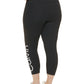 Calça legging feminina Calvin Klein com logo e cintura alta, preta, tamanho 2X