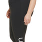 Calça legging feminina Calvin Klein com logo e cintura alta, preta, tamanho 1X