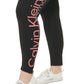 Calça legging feminina Calvin Klein Mix Media Logo vermelha tamanho 1X
