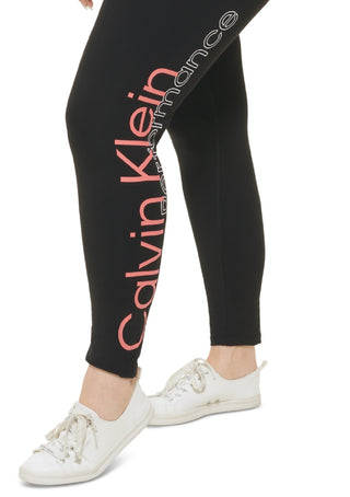 Calça legging feminina Calvin Klein Mix Media Logo vermelha tamanho 1X