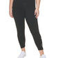 Calça legging feminina Calvin Klein com logo 7/8, preta, tamanho 1X