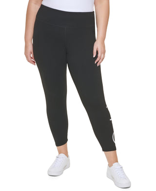 Calvin Klein Women's 7/8 Length Logo Leggings Black Size 1X