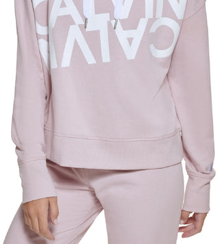 Calvin Klein Moletom Feminino Fleece com Logo Espelho Rosa Tamanho XS
