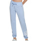 Calça de moletom feminina Calvin Klein com logo espelhado e fleece, azul, tamanho extragrande