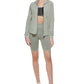 Calvin Klein Moletom com capuz feminino com manga franzida e zíper, verde, tamanho médio