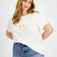 Camiseta Calvin Klein Feminina Aquarela Ck Logo Iconic Branca Tamanho 2X