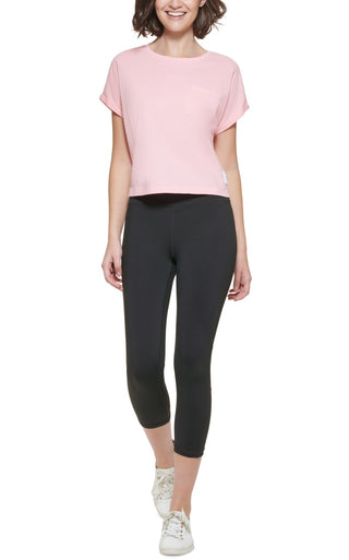 Camiseta Calvin Klein Feminina de Algodão com Bolso e Bainha Elástica Rosa Tamanho XXG