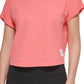 Camiseta Calvin Klein Feminina de Algodão com Bolso e Bainha Elástica, Vermelha, Tamanho XS